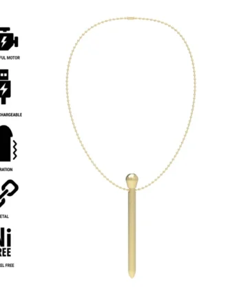 IBIZA - CLIT POCKET STIMULATOR NECKLACE USB CHARGER 12 VIBRATION MODES GOLDEN 12,2 X 1,5