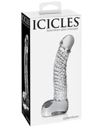 Icicles No. 61 Hand Blown Glass G Spot Dong – Clear
