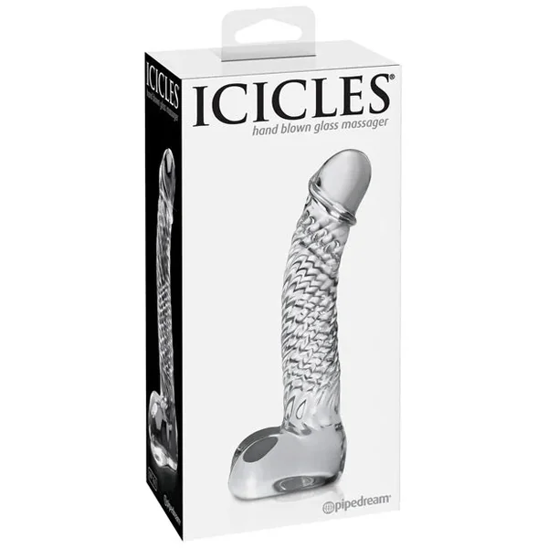 Icicles No. 61 Hand Blown Glass G Spot Dong – Clear