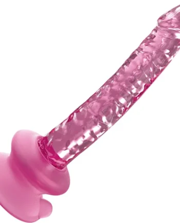 Icicles No. 86 Glass Dildo With Flexible Suction Cup Base - Pink