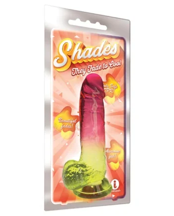 Icon Brands - Shades 8 Inch Dildo - Pink and Yellow