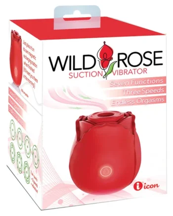 Icon Brands - Wild Rose Rechargeable Silicone Suction Vibrator