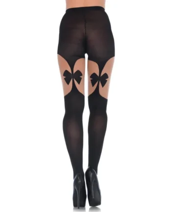 Illusion Bow Garterbelt Tights - One Size