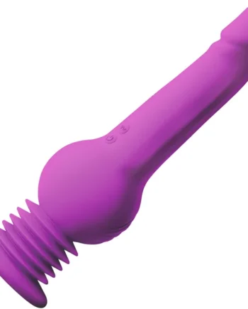 Impressions New York Gyro-Quake Rechargeable Thumping Vibrating Silicone Dildo By Blush - Purple
