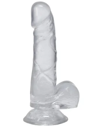 In a Bag Dick Dildo with Balls 6in – Clear