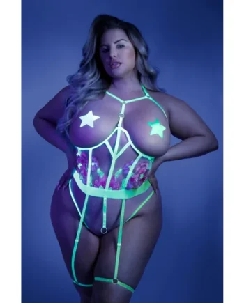 In a Trance - Open Cup Teddy - Queen - Neon Chartreuse