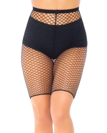 Industrial Fishnet Biker Shorts - One Size - Black