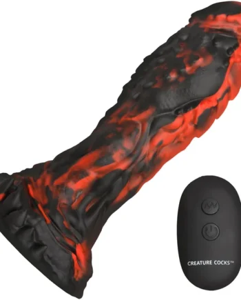 Inferno Cock 7.8" Vibrating Silicone Suction Cup Dildo With Remote By Creature Cocks