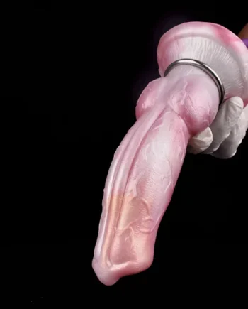 Inflatable Dog Dildo Butt Plug - Knotted Pink Monsterdildo Premium Silicone Animal Sex Toy