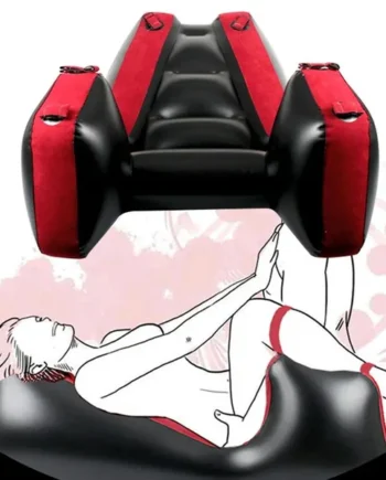 Inflatable Split-Leg Sex Sofa – Flocking PVC Chair with Straps for Couples