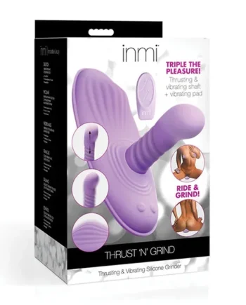 Inmi Thrust N’ Grind Thrusting & Vibrating Silicone Grinder – Purple