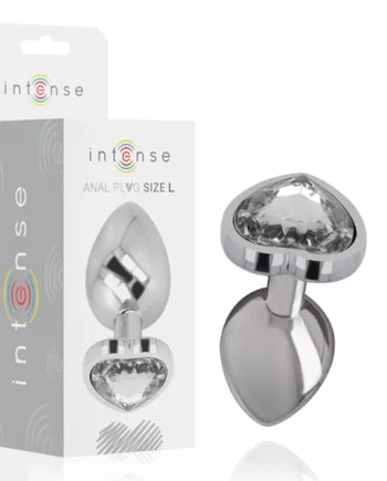 INTENSE - ANAL PLUG METAL ALUMINUM WHITE HEART SIZE L