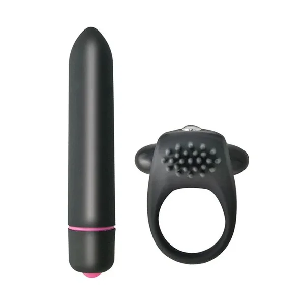 Intense Cockring & Bullet – Black