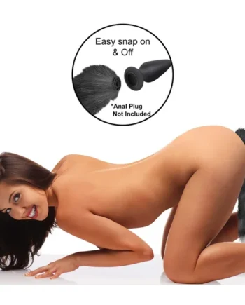 Interchangeable Black and White Fox Tail