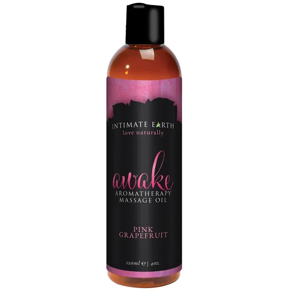 Intimate Earth Awake Massage Oil – 120 ml Black Pepper & Pink Grapefruit