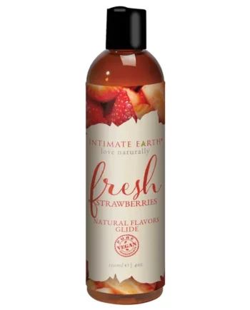 Intimate Earth – Natural Flavors Glide Lube 4oz. – Fresh Strawberries