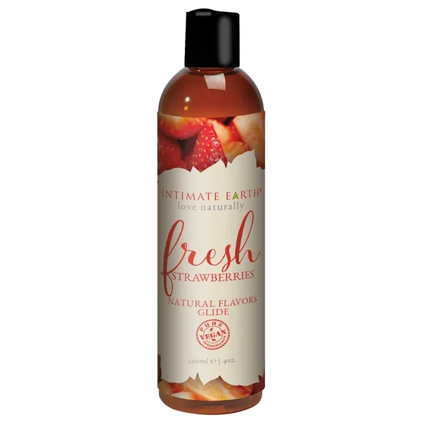 Intimate Earth – Natural Flavors Glide Lube 4oz. – Fresh Strawberries