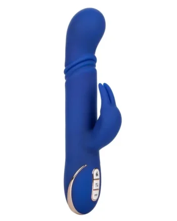 Jack Rabbit Signature Heated Silicone Thrusting G Rabbit Rechargeable Vibrator – Blue