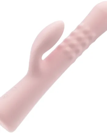 Jaymie Rechargeable Waterproof Silicone Rabbit Vibrator With Pulsating Shaft By Blush - Pink