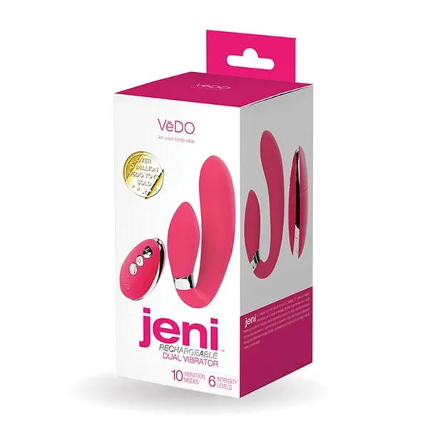Jeni C-Shaped Dual Motor Vibe With Remote - Pink