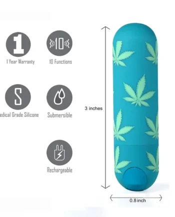 JESSI 420 10 FUNCTION MINI RECHARGEABLE BULLET EMERALD