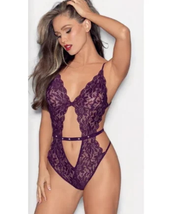 Jewel Belt Teddy - Os - Plum