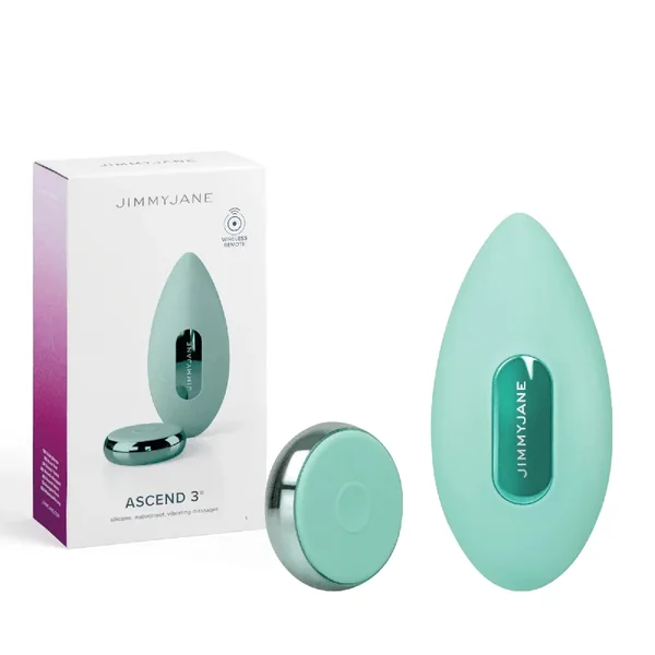 Jimmyjane Ascend 3 Silicone Waterproof Vibrating Massager Rechargeable Clitoral Vibrator – Teal