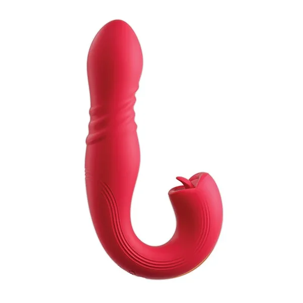 Joi Thrust 2 Thrusting G-Spot Vibrator & Clit Licker – Red