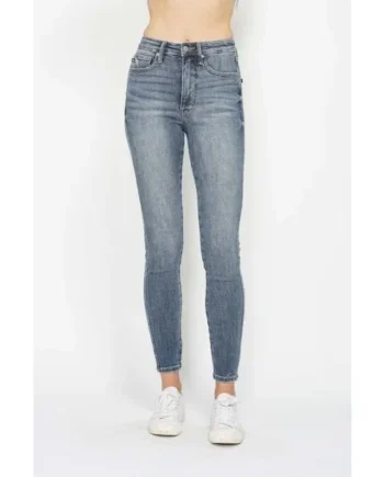 Judy Blue Full Size Tummy Control Contrast Wash Skinny Jeans