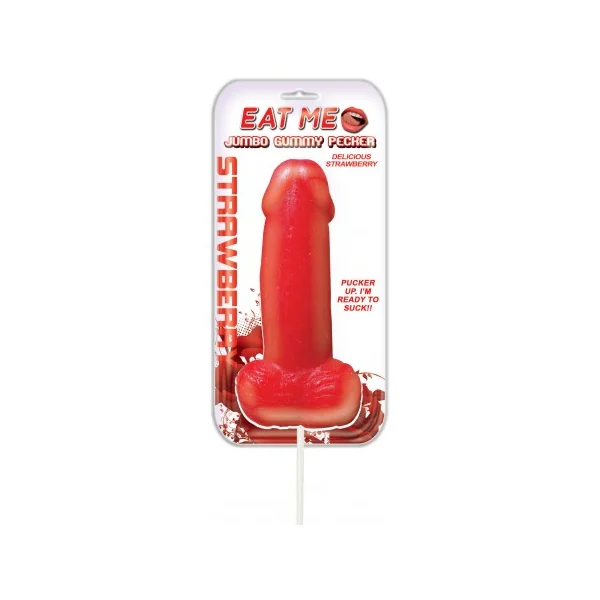 JUMBO GUMMY COCK POP STRAWBERRY