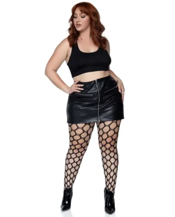 Jumbo Pothole Net Tights - 1x/2x - Black