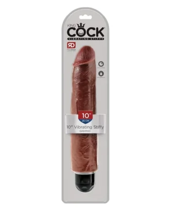 King Cock 10″ Vibrating Stiffy – Brown