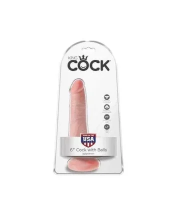 King Cock 6" Cock With Balls - Light