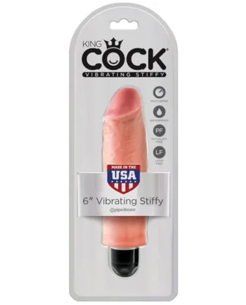 King Cock 6" Vibrating Stiffy - Flesh