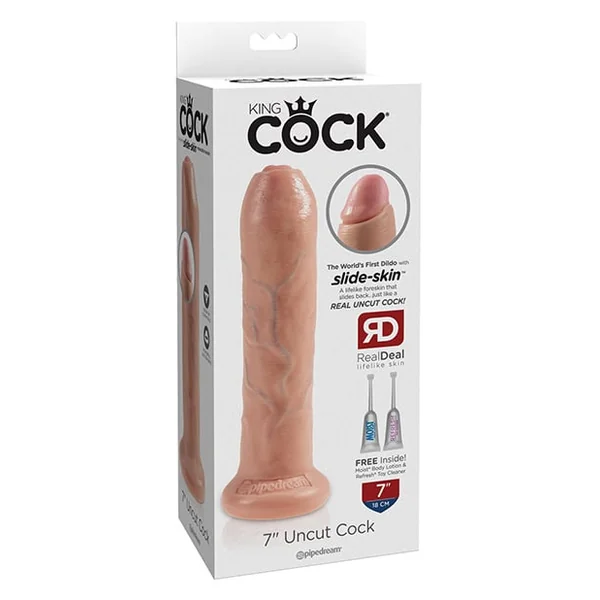 King Cock 7″ Uncut Dildo – Flesh