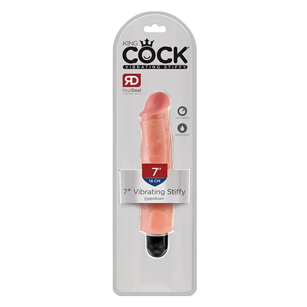 King Cock 7″ Vibrating Stiffy – Flesh