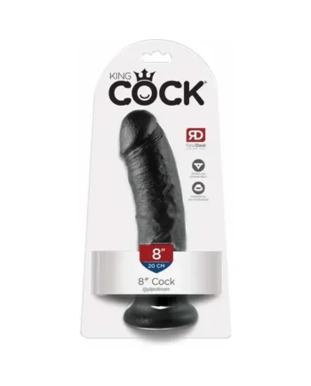 King Cock 8 in. Cock Realistic Dildo With Suction Cup Black