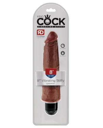 King Cock 8" Vibrating Stiffy Brown