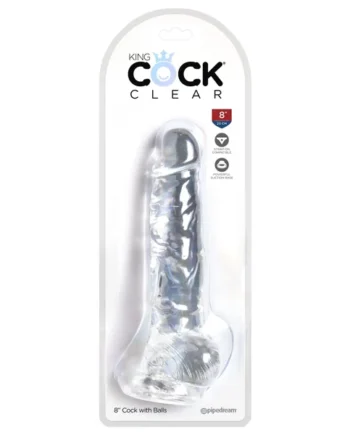 King Cock Clear 8" Cock With Balls