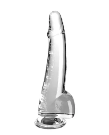 King Cock Clear Dildo with Balls 10in – Clear