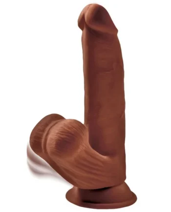 KING COCK - PLUS 3D DILDO SWINGING BALLS 24.5 CM BROWN
