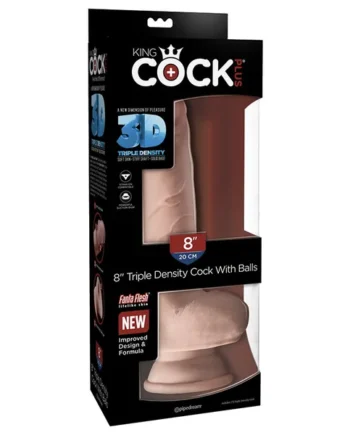 King Cock Plus 8" Triple Density Cock with Balls - Light