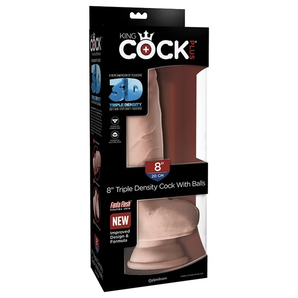 King Cock Plus 8" Triple Density Cock with Balls - Light