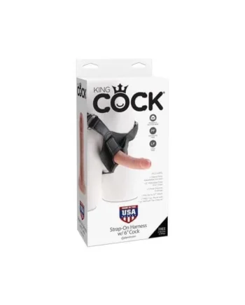 King Cock Strap on Harness With 6 Inch Cock - Light