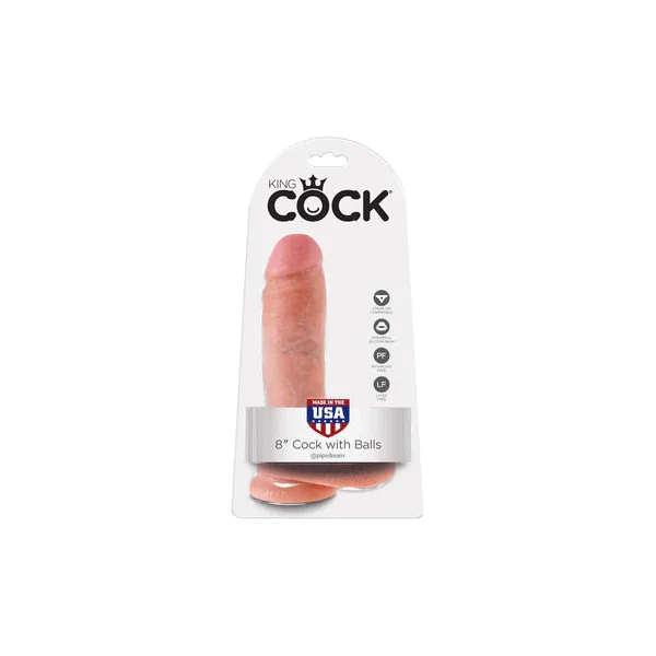 King Cock With Balls Realistic Dildo 8" by Pipedreams Products®