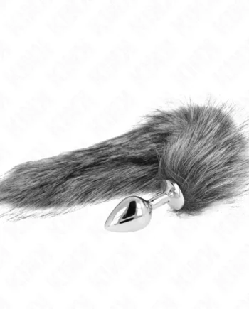 KINK - ANAL PLUG SIZE M 8 X 3.5 CM WITH SYNTHETIC TAIL 40 CM GREY