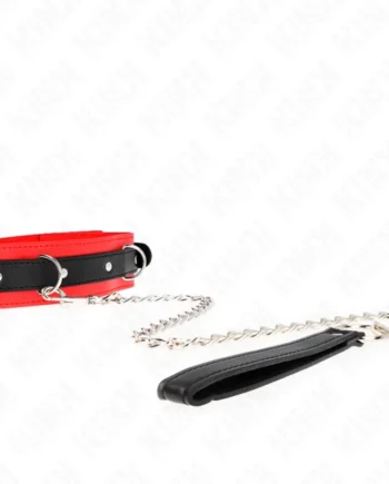 KINK - BASIC MODEL COLLAR WITH LEASH 65 CM MODEL 3 RED 53 X 5 CM