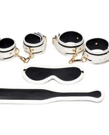 Kink in the Dark Glowing Cuffs Blindfold and Paddle Bondage Set