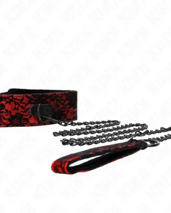 KINK - LACE NECKLACE WITH BELT WITH REAL LEATHER BELT 105 CM / 44 X 5.5 CM