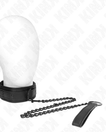 KINK - NEOPRENE BONDAGE COLLAR MODEL 2 WITH BELT 78 CM ADJUSTABLE 37.5 X 49.5 CM